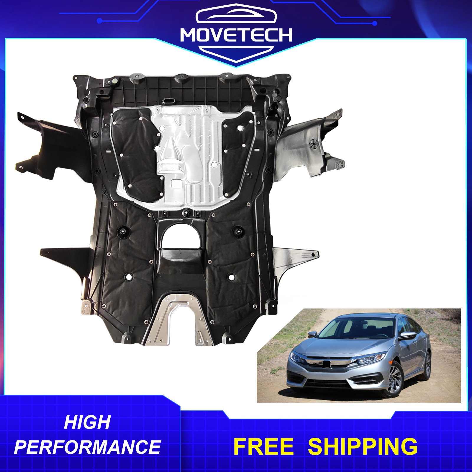 Under Engine Cover Lower Splash Shield Fits 2016-2021 Honda Civic 74110TBCA00
