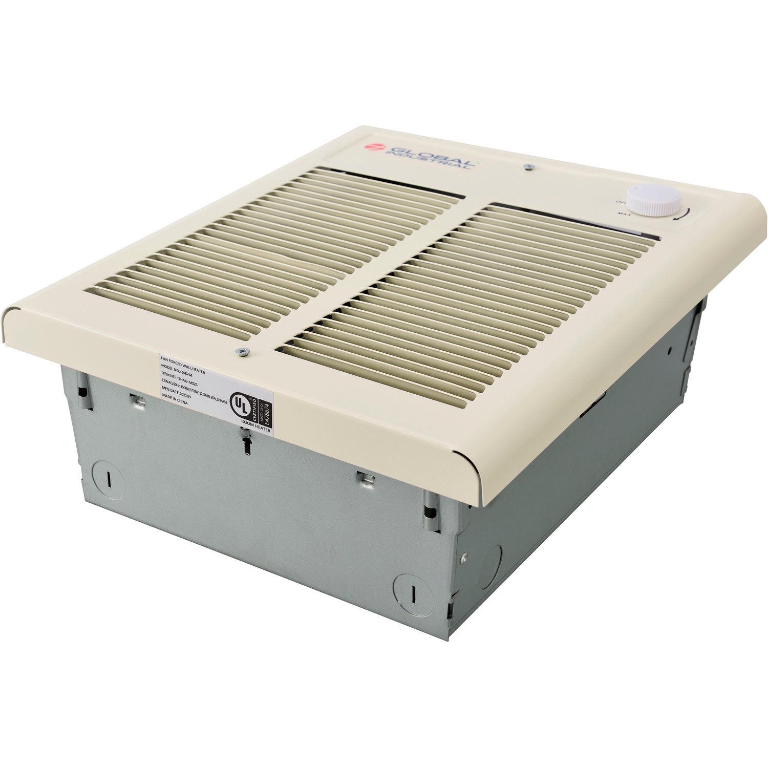 Fan Forced Wall Heater Shaded Pole Motor 1500W 120V