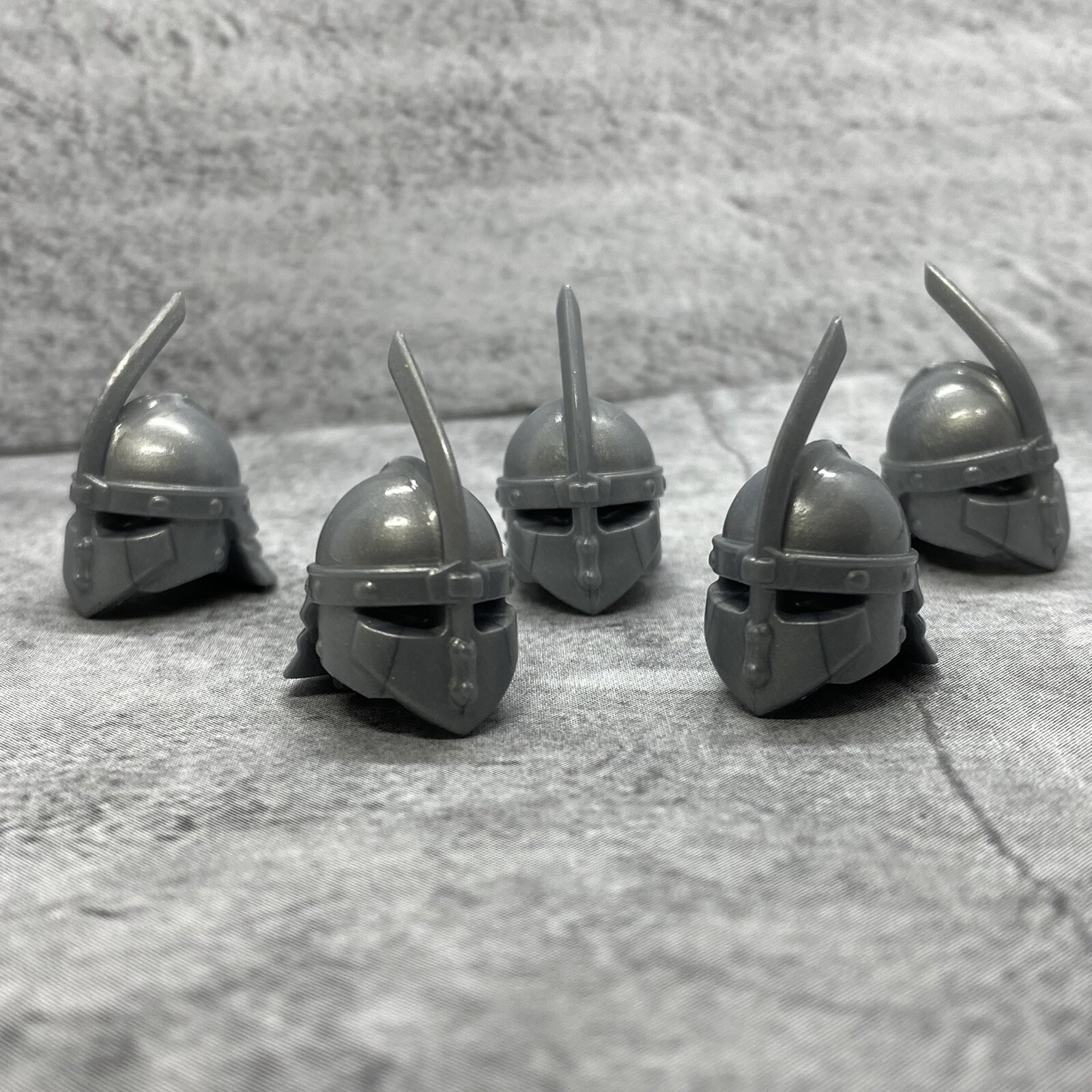 5pack Gray Roman Knight helmet Blocks Accessories for Minifigures gA34380