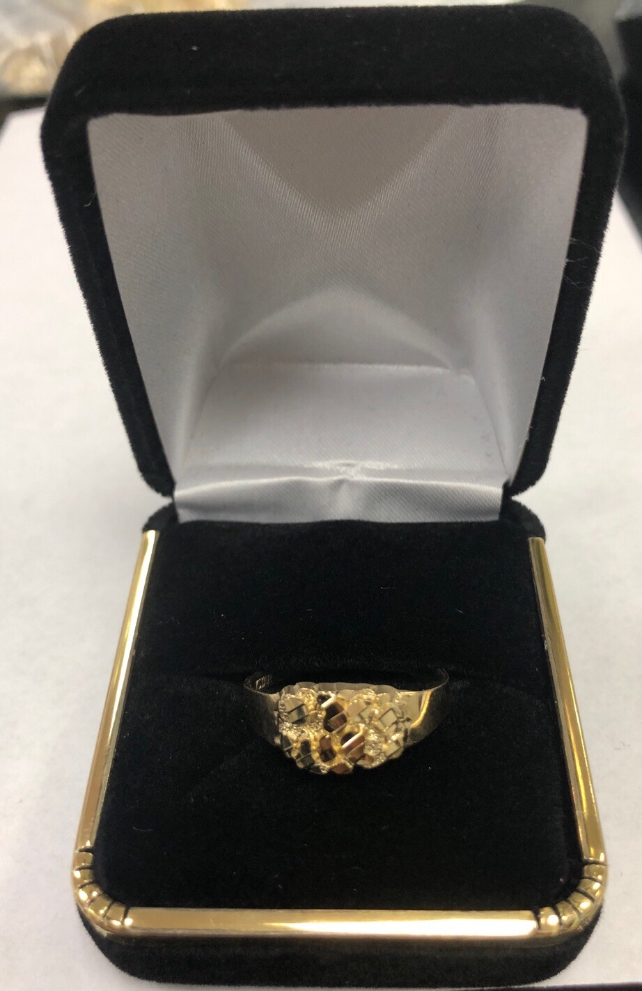 Mens Nugget Oval Ring Real Solid 10K Yellow Gold ALL SIZES Unisex