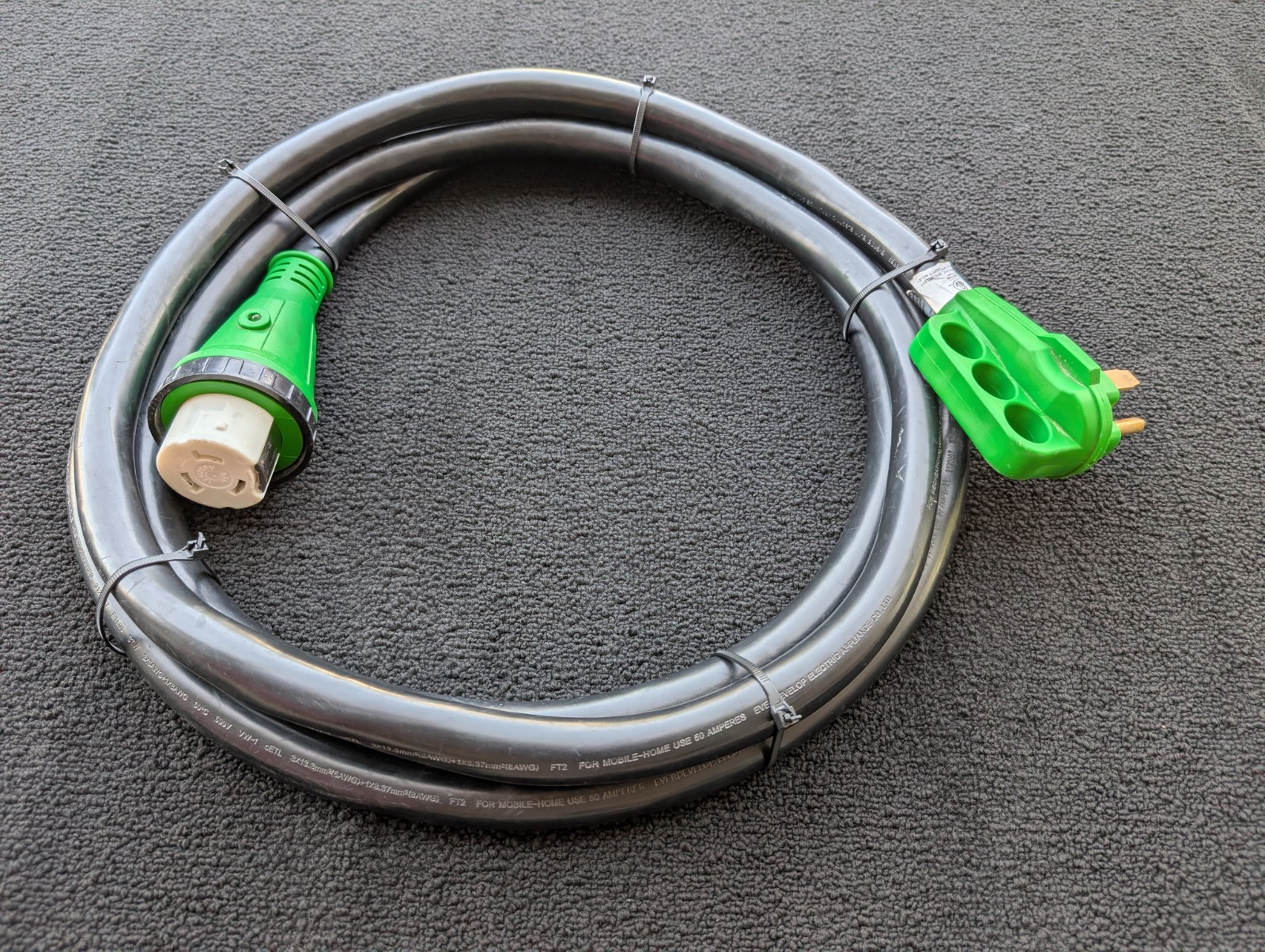 50 AMP Marine Shore Power Supply Cord Cable - 15 Feet - Everdevelope - FREE SHIP