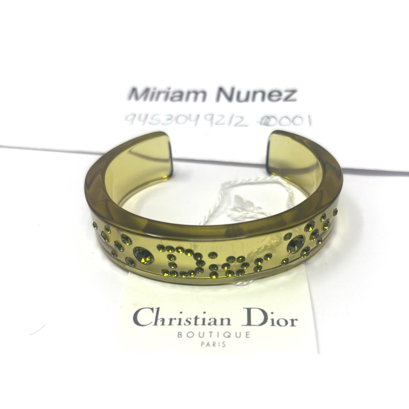 Christian Dior Boutique Paris resin cuff bracelet, likely from the early 2000s c