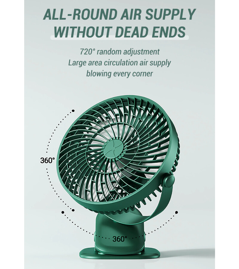 6" USB Desk Clip On Fan Small Air Circulator Portable Cooling Camping Stroller