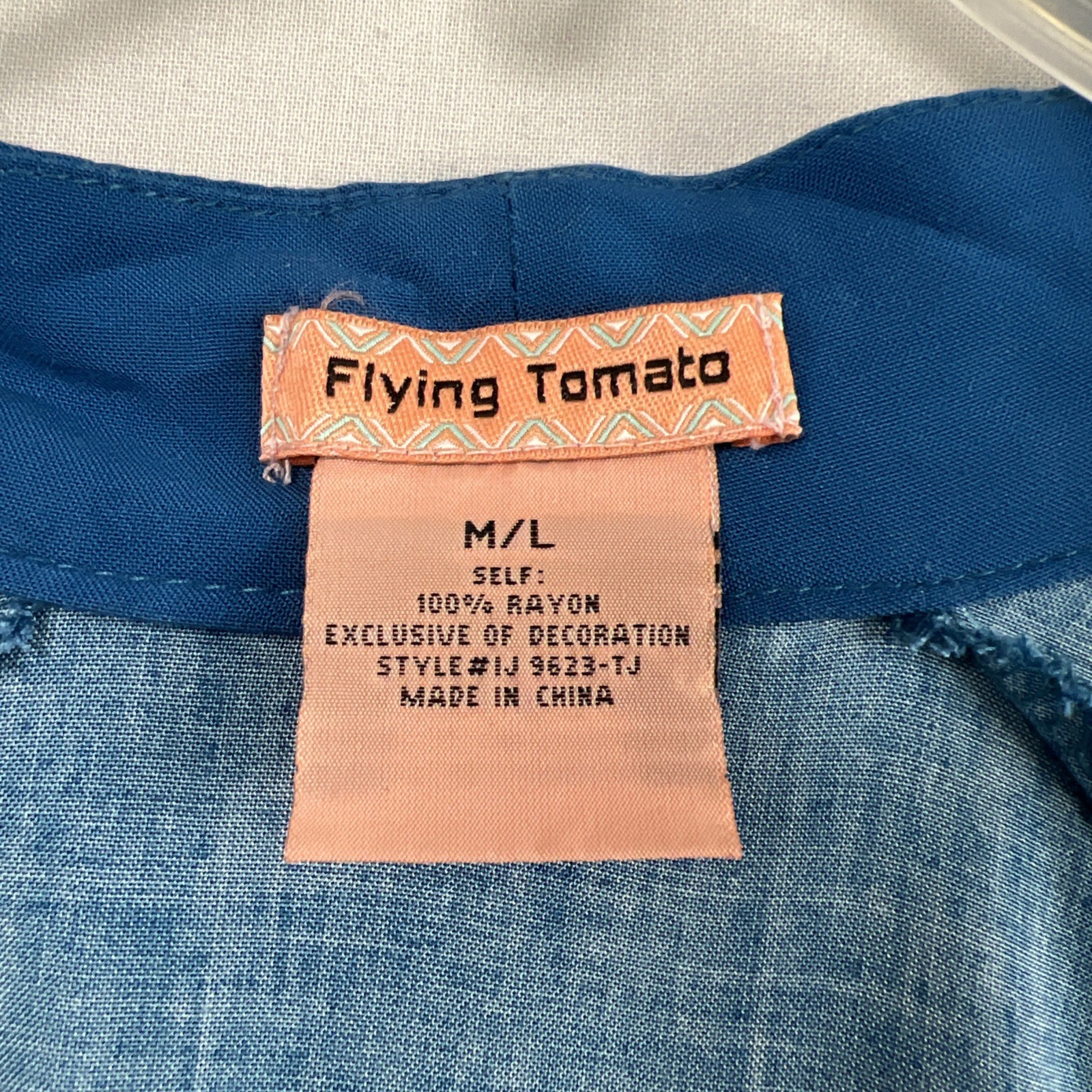 Floral Print Kimono Flying Tomato sz M/L Blue Red Bohemian Festival Coastal Core