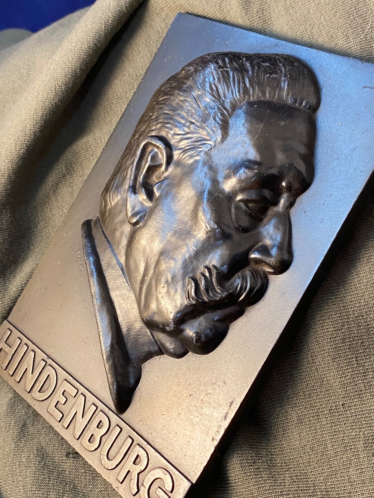 Original WWI German Hindenburg Plaque