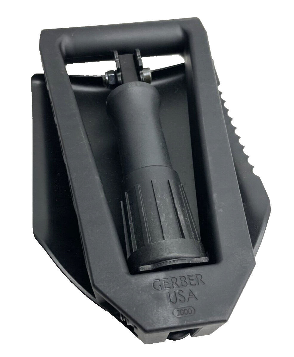 Gerber 2000 NEW Entrenching E Tool Trifold Shovel & USED Pouch Case Woodland