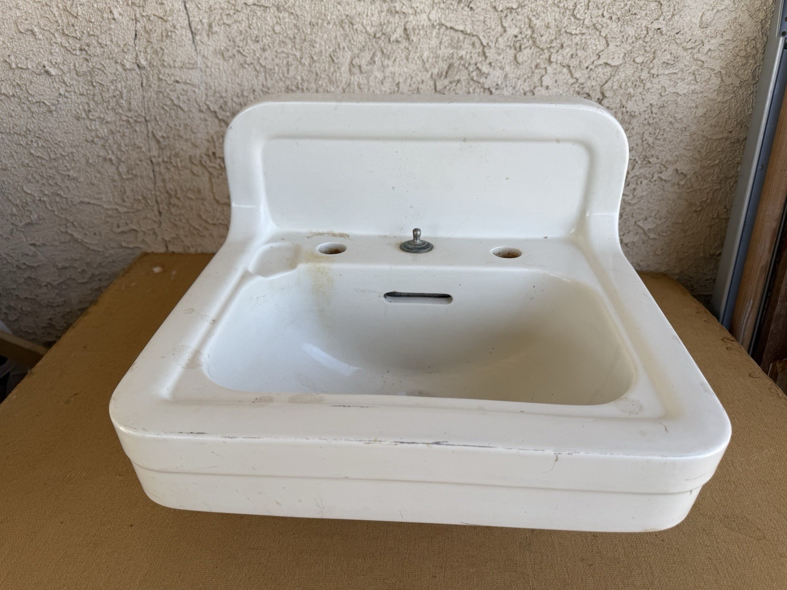 1942 Antique White Ceramic Crane Norwich Bathroom Sink Pre Owned