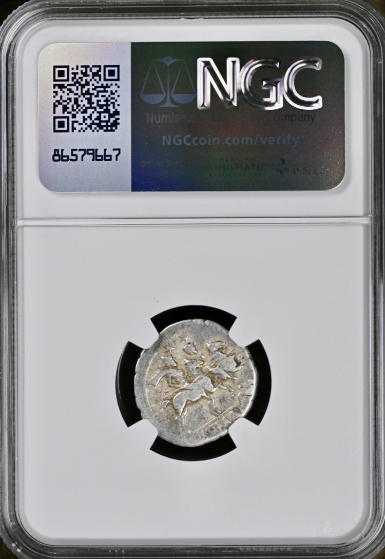 Roman Republic Silver Denarius 169BC-158BC NGC Graded Fine Griffin Nice Details