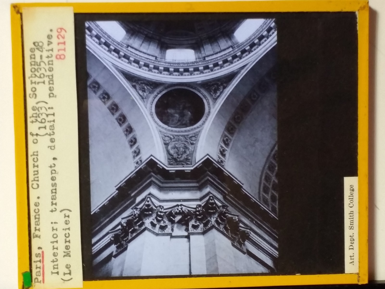 Pendentive, Church of the Sorbonne, Paris, France, Magic Lantern Glass Slide