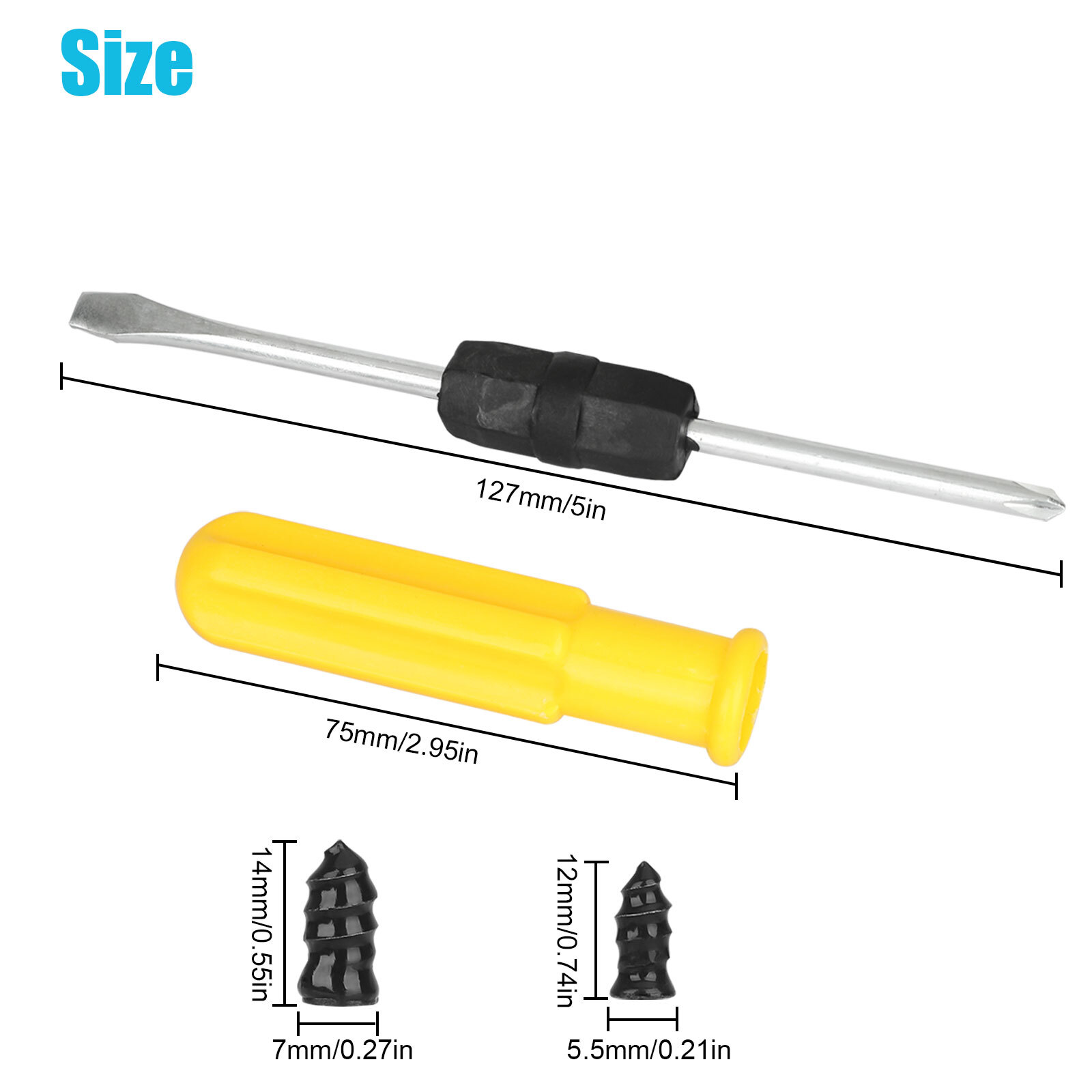 60PCS Car Vacuum Tire Repair Nails Rubber Screw Nail + Screwdriver Fast Tool Set