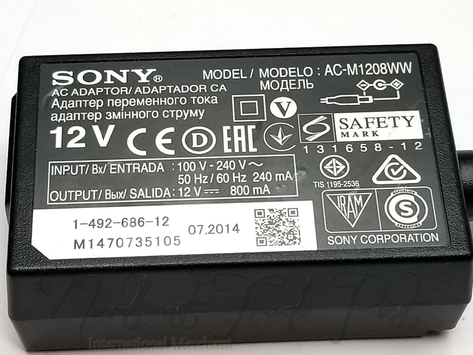 Genuine 12V AC Adapter for Sony Blu-Ray Disc DVD Player Power Supply Cord Cable