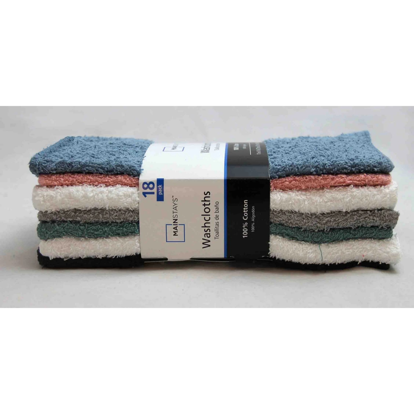 Mainstays 18-Pack Washcloth Bundle, Pastel
