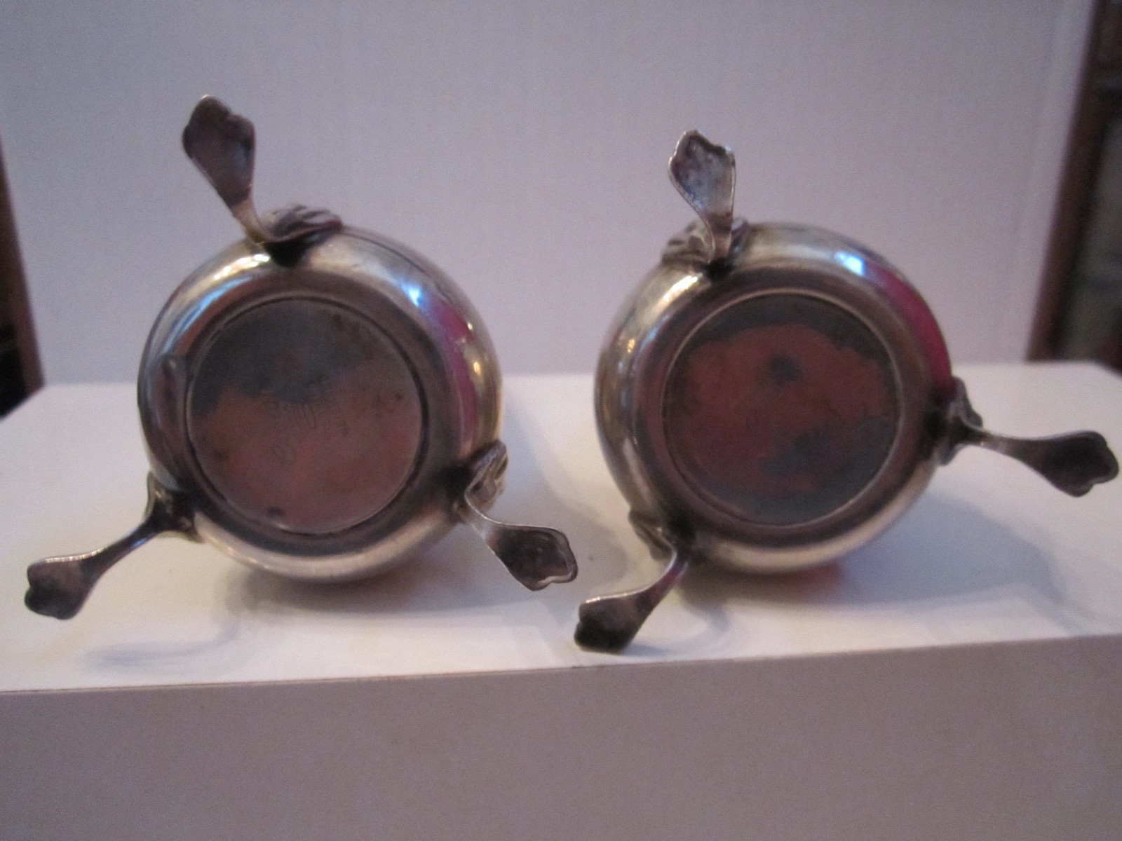 CROWN STERLING SILVER SALT & PEPPER SHAKERS 4 1/2" TALL WEIGHTED 210g TW - JC8