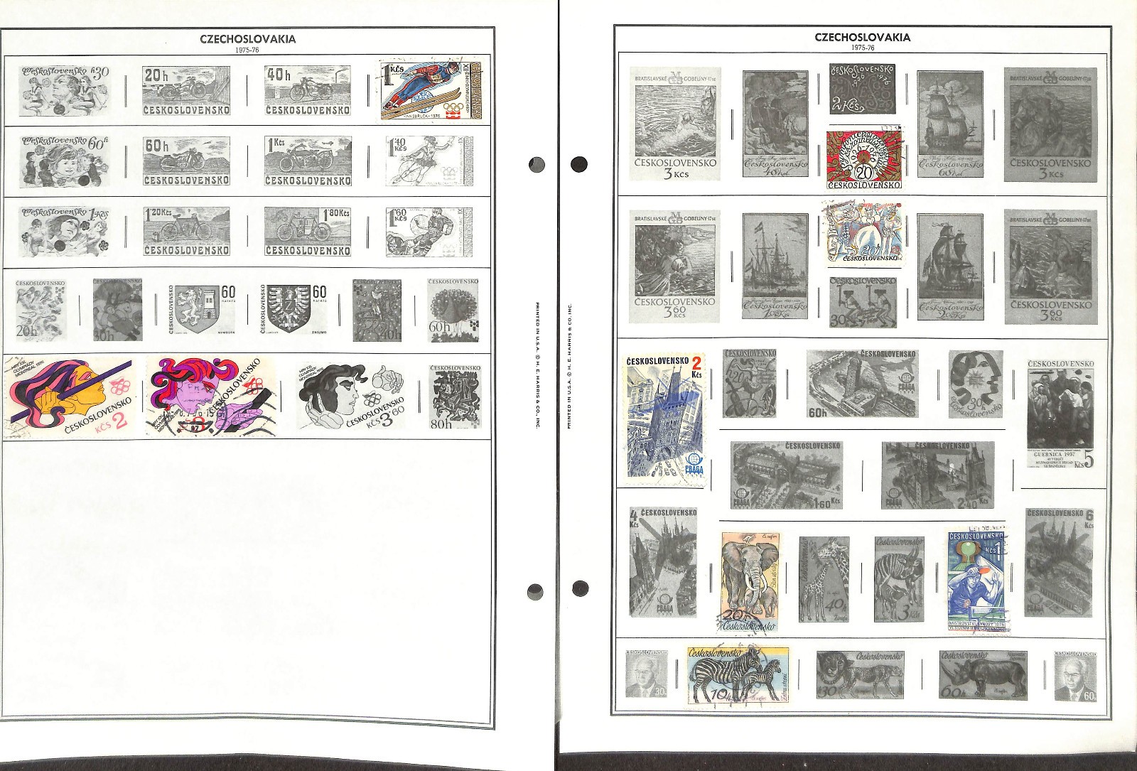 Czechoslovakia Stamp Collection on 50 Harris Pages, 1918-1983 (BK)