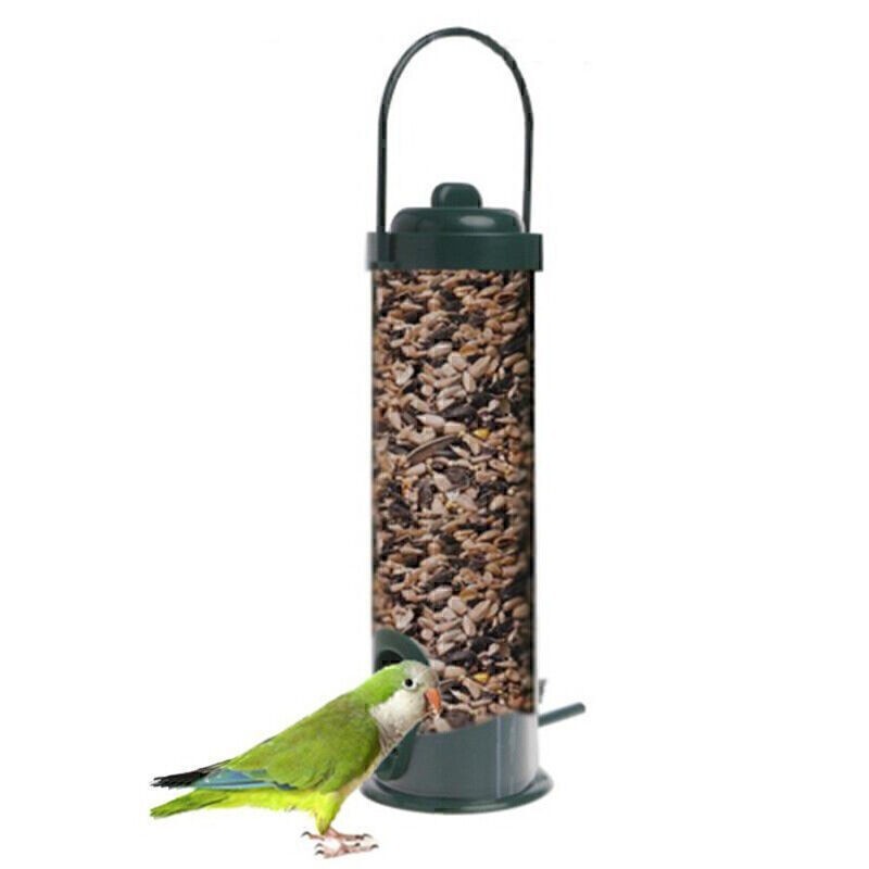 Hanging Garden Wild Bird Feeder Container Hanger Outdoor Green Feeding
