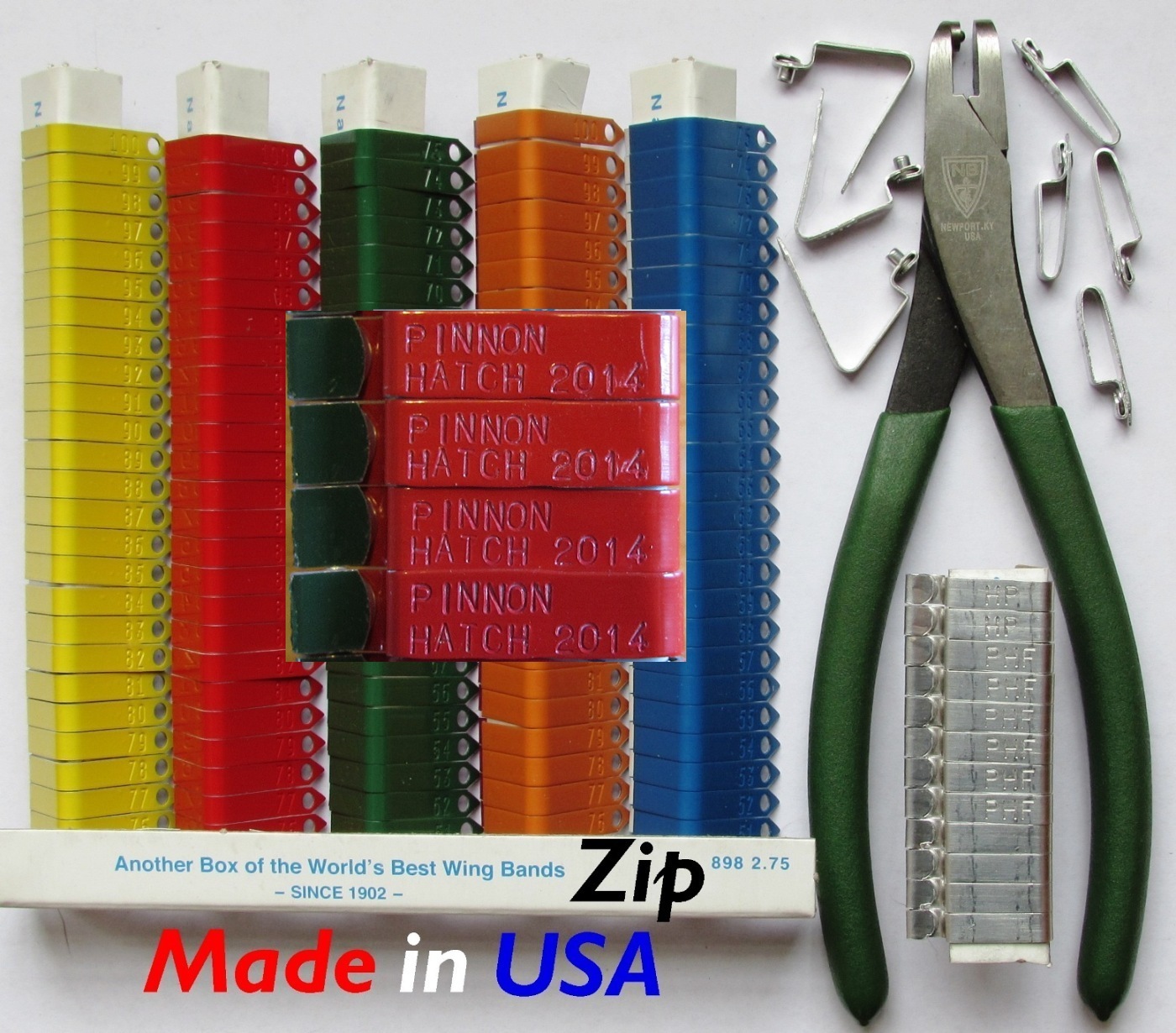 Zip Wing Bands Customized Custom Stamped Personalized Wing ID Tags for Chickens