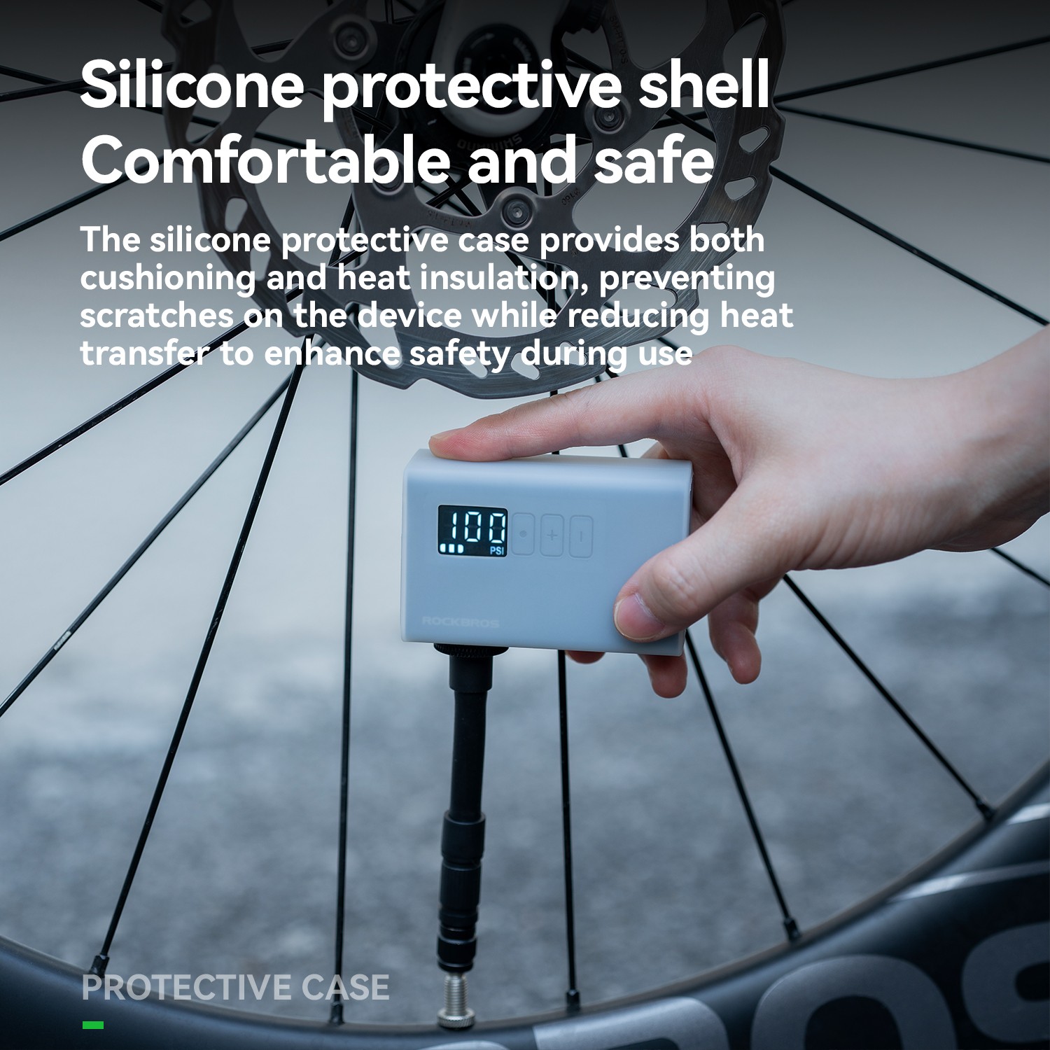 ROCKBROS Electric Air Pump Mini Bike120PSI Portable Fast Inflation FV/AV 240mAh