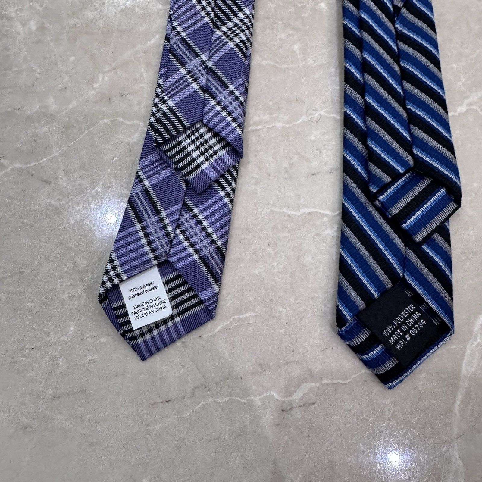 Lot Of 4 Youth Little Boys Clip On Ties Blue Purple Black White Assorted Colors