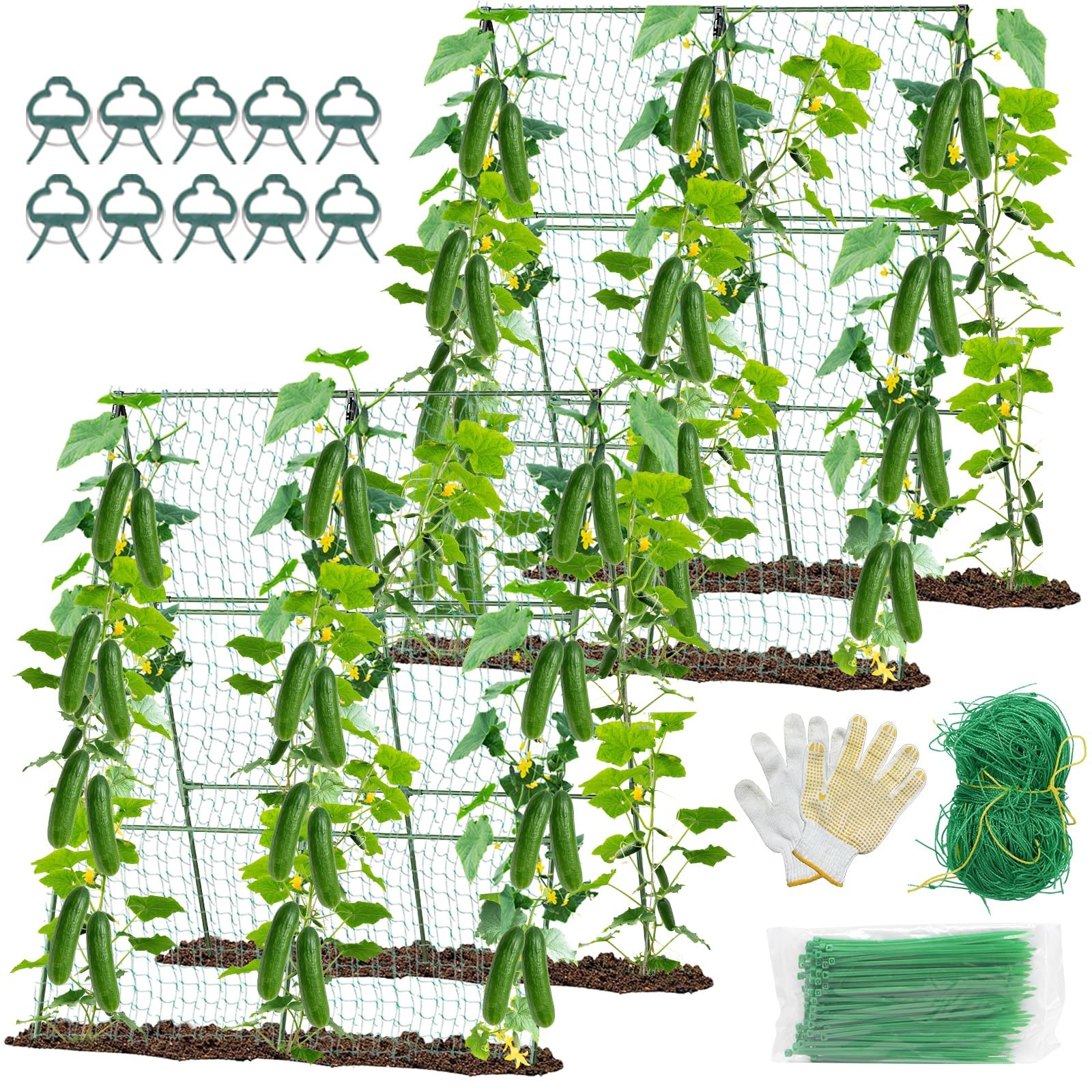 55" H x 36" W Cucumber Trellis for Raised Bed Garden, Trelli Black