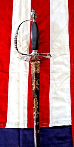 AMERICAN FRENCH INDIAN WAR REVOLUTIONARY WAR STEEL HILT RAPIER SWORD CA 1765