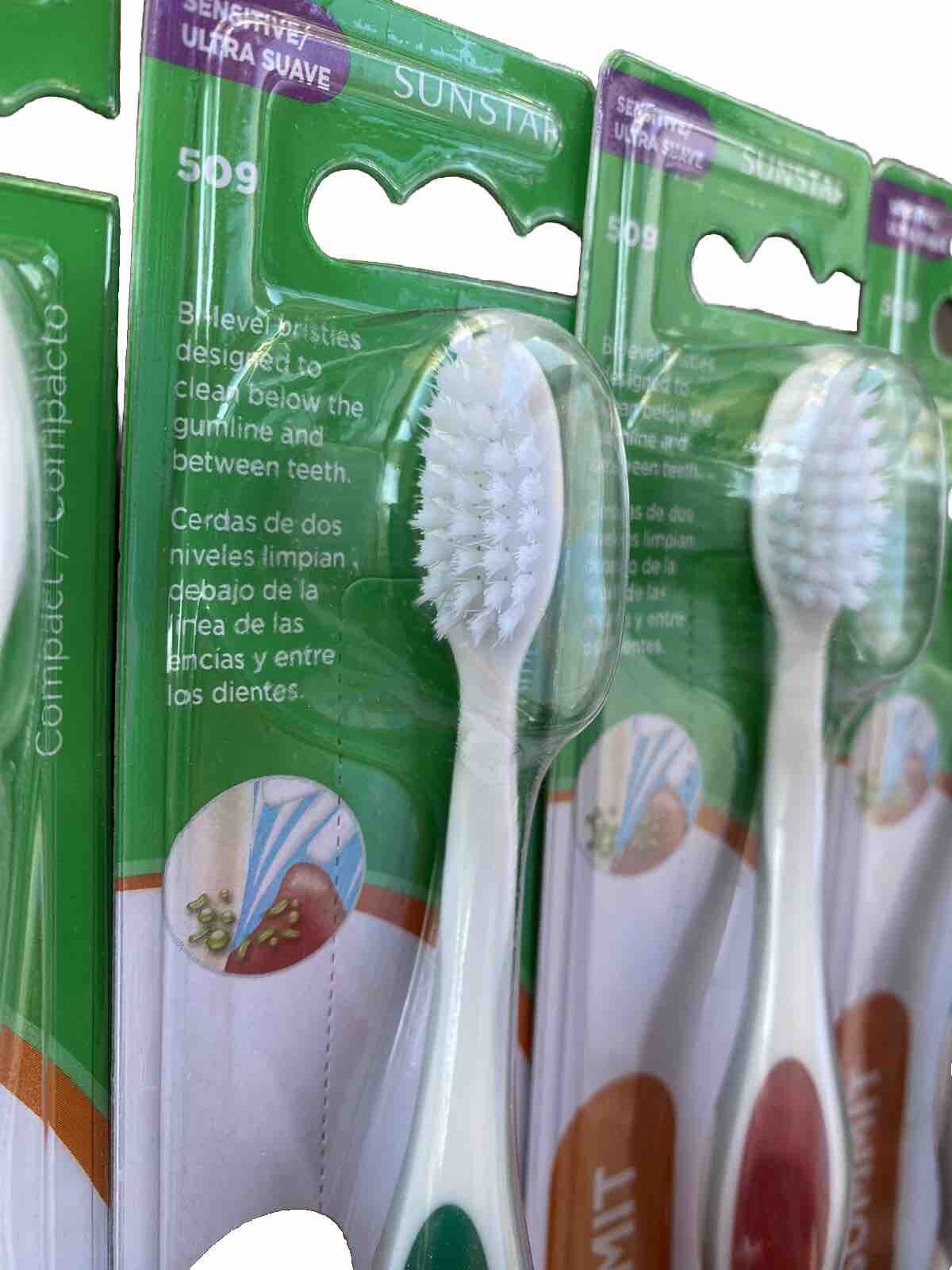 12 Pack Gum Sunstar #509 Summit Sensitive Compact Toothbrushes