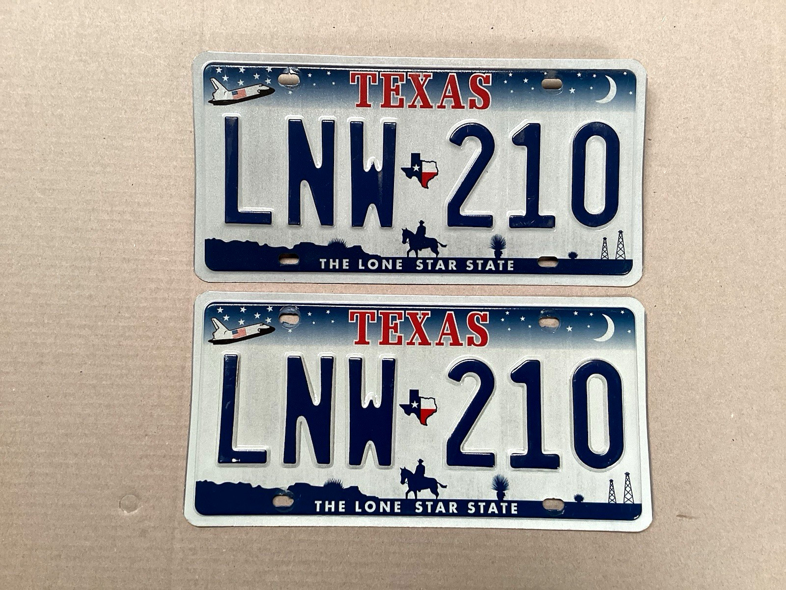2000 2001 2002 2003 2004 2005 TEXAS LICENSE PLATE SET SPACE SHUTTLE COWBOY