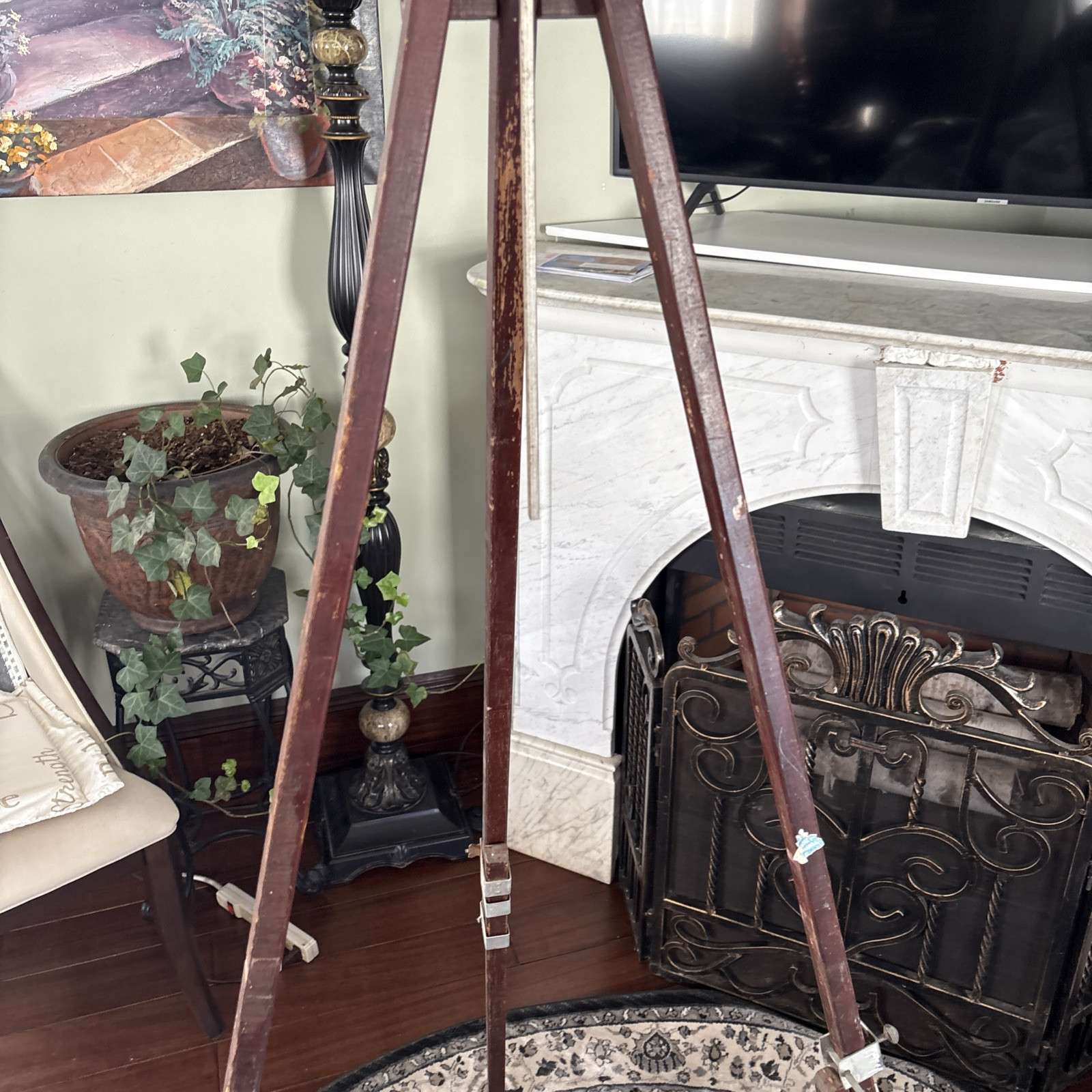Vintage Anco Bilt 64” Adjustable Brown Wood Artist Painting Easel