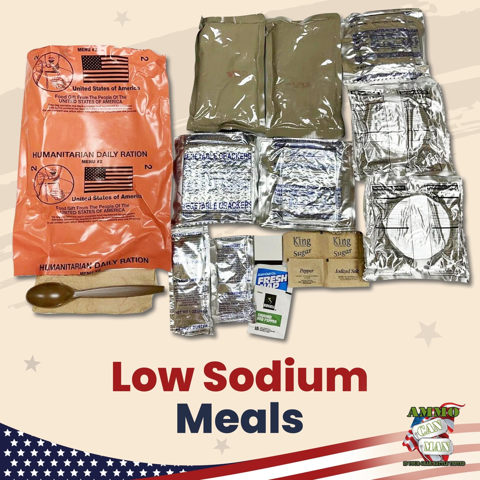 Humanitarian Daily Ration MRE Case � 5 US FEMA Emergency rations MRE Varieties -