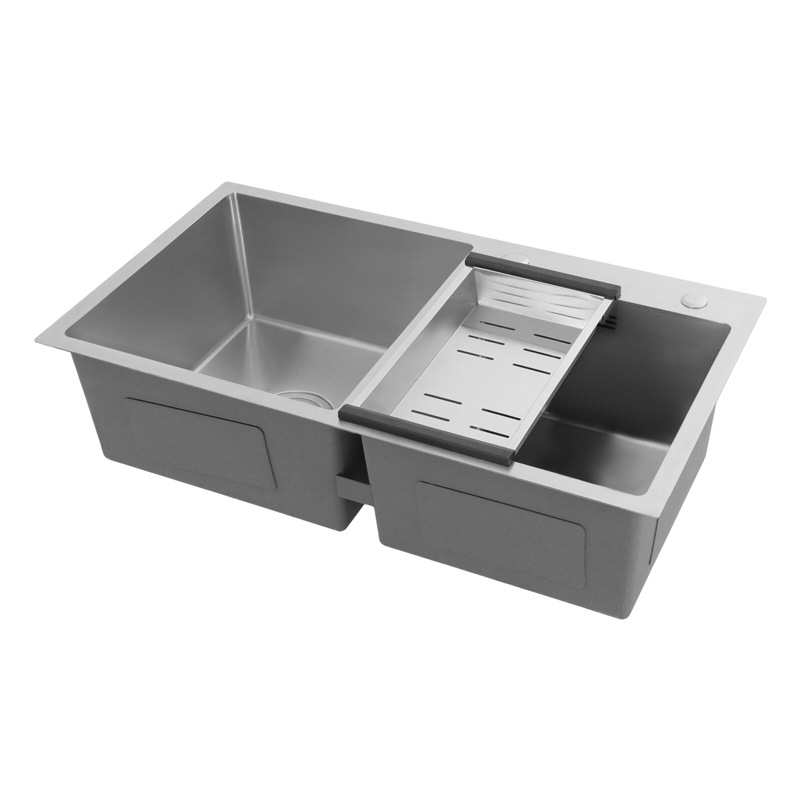 Stainless Steel Kitchen Sink Double Bowl Kitchen Sink with Drain Basket
