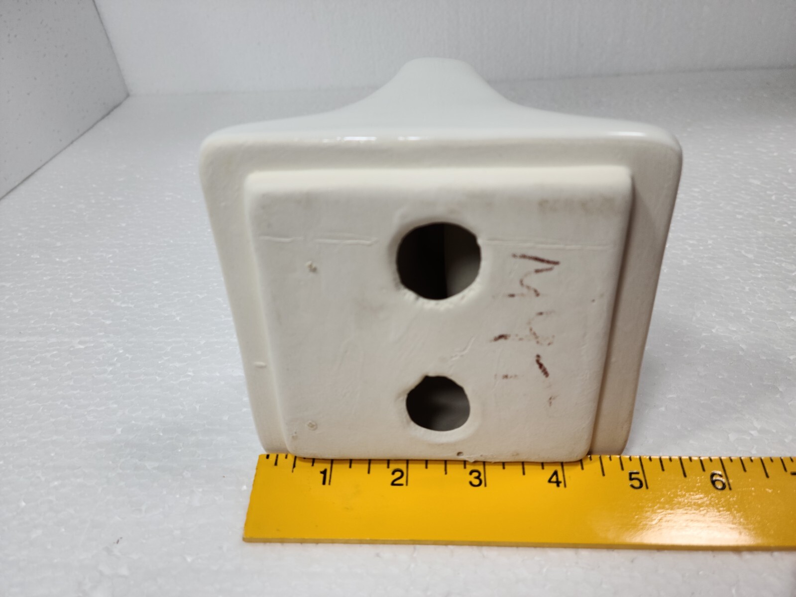 Vintage Bright White Ceramic Toothbrush Holder Tumbler Cup Tray Daltile 0190