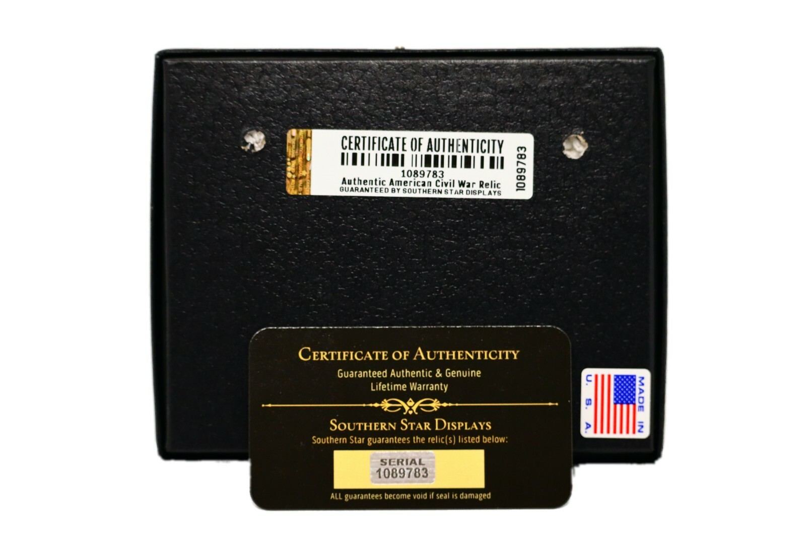 Dropped Civil War Bullet from Gettysburg in Matted Display Case with COA