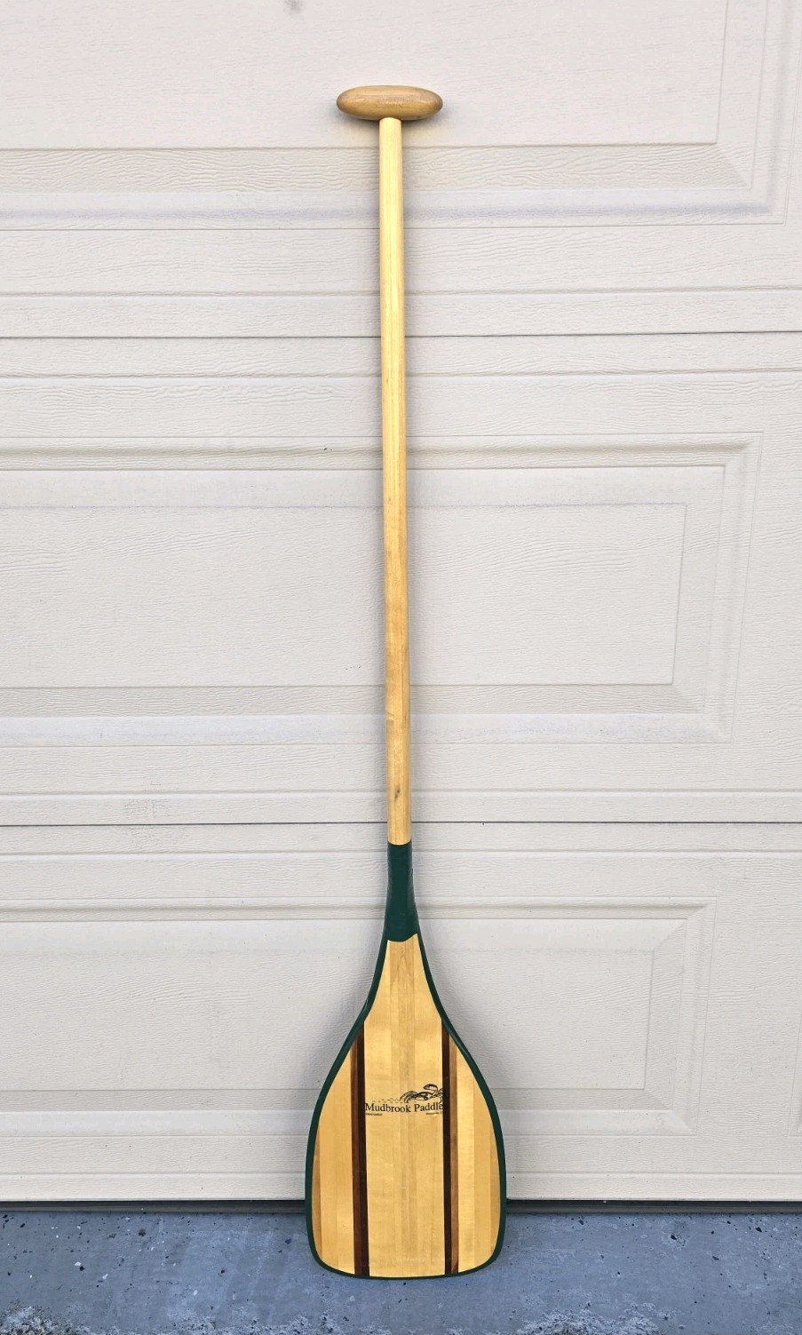 *RARE* MUDBROOK PADDLES WI, USA Wood Angled Outrigger Canoe Paddle 52"x9"