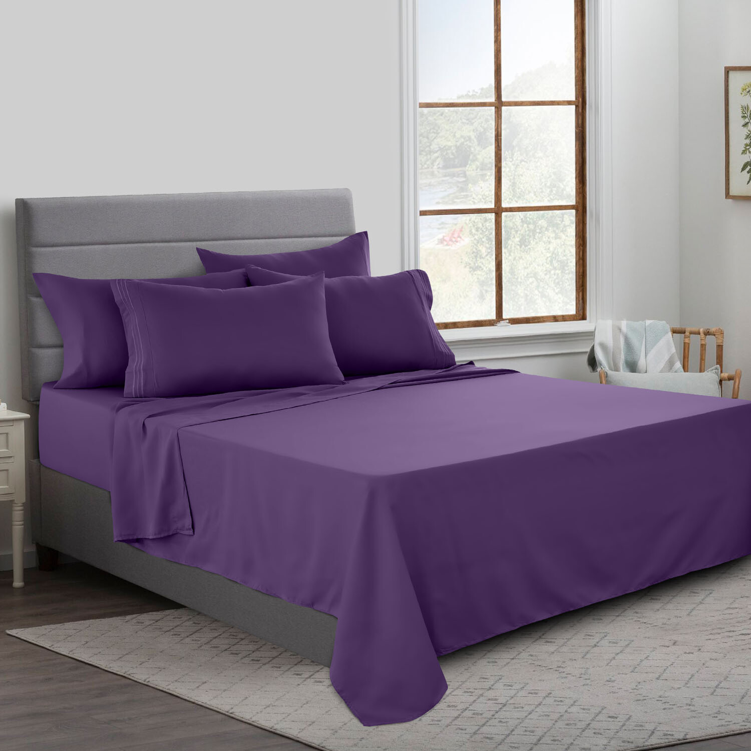 Bed Sheet Set 6 Piece Bedding Comfort Microfiber Deep Pocket 1800 Series Sheets