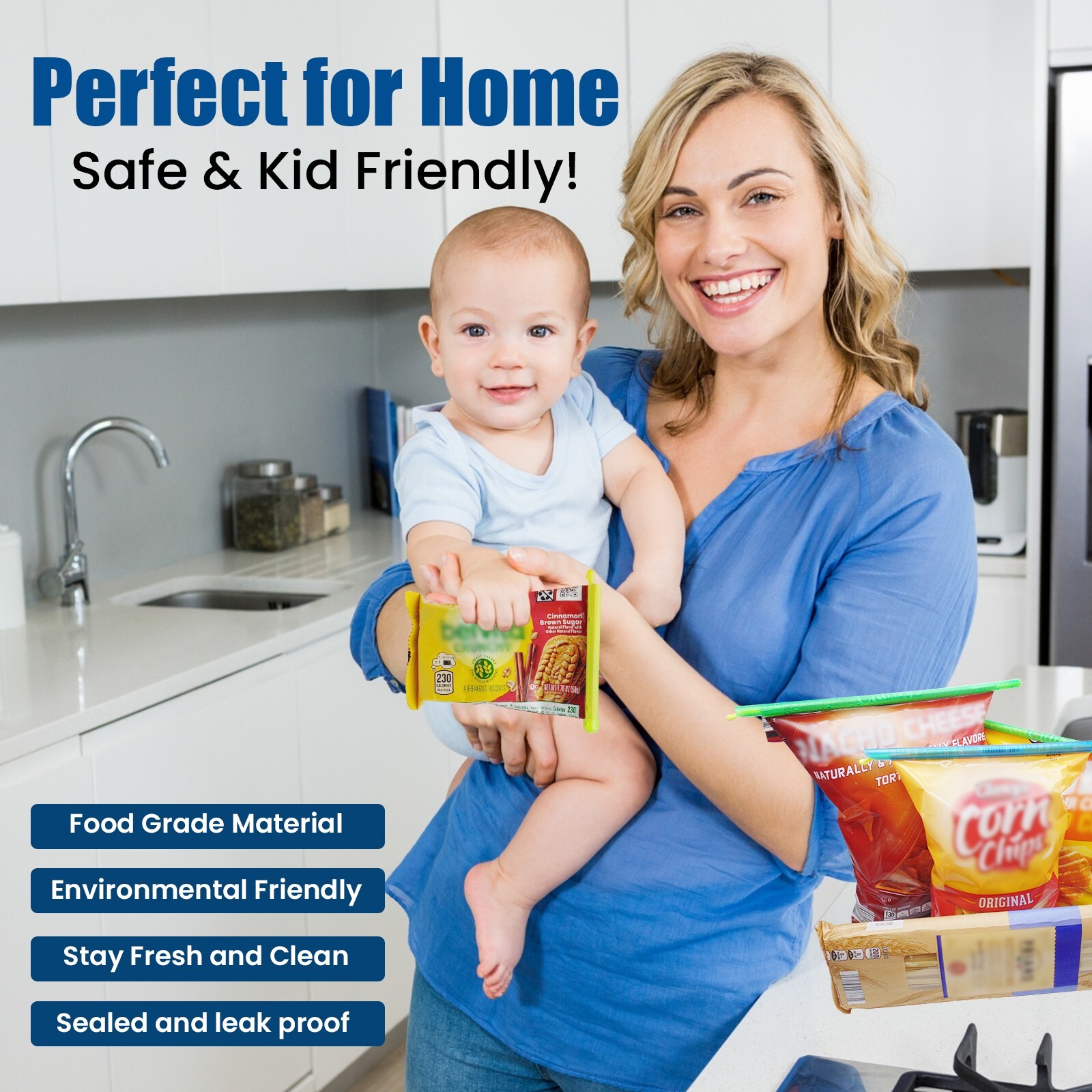 21-Bag Sealer Stick, 5 Diffrent Sizes multicolor,Keep Bags Airtight & Food Fresh