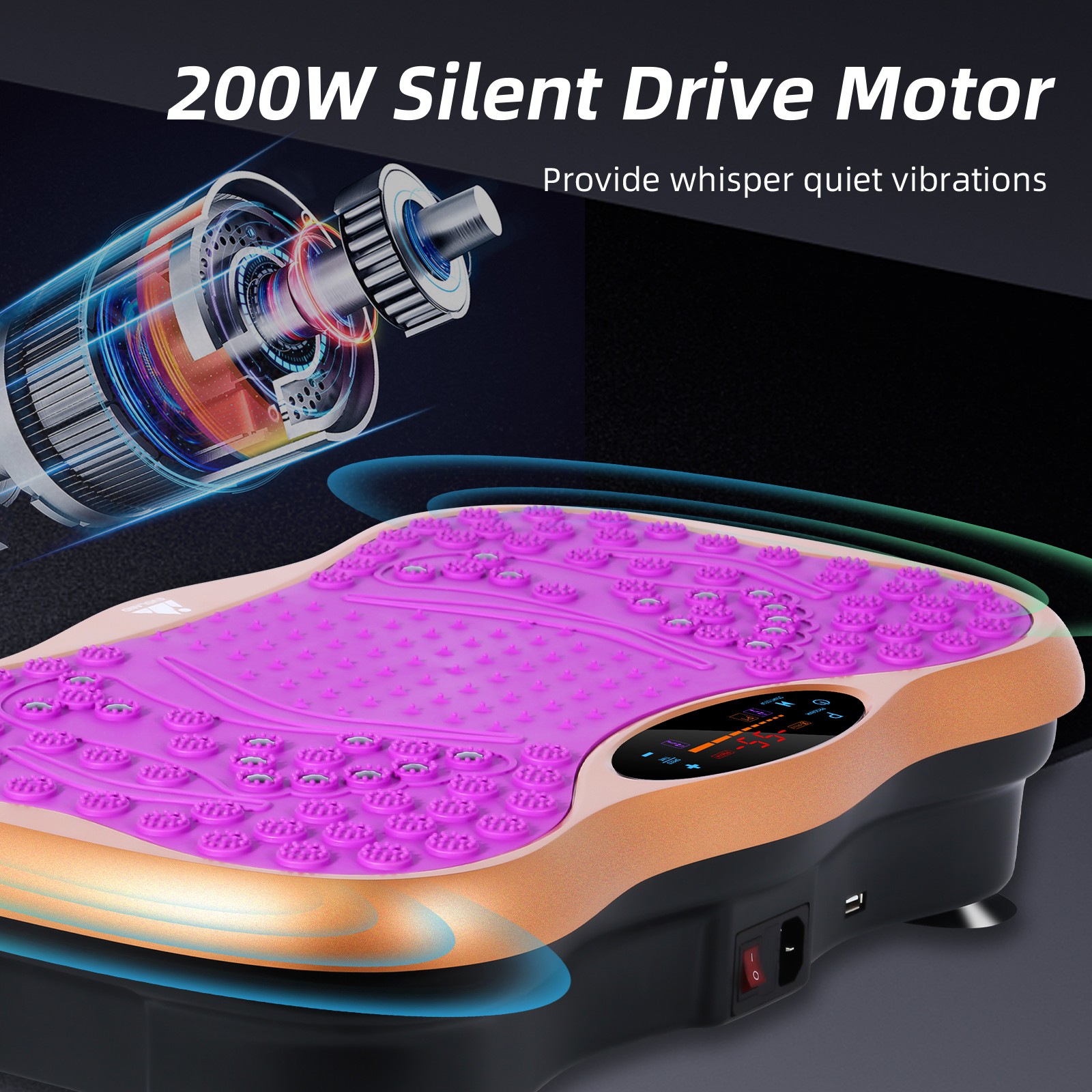 Vibration Plate Exercise Machine Whole Body Vibrating Platform Bluetooth Remote