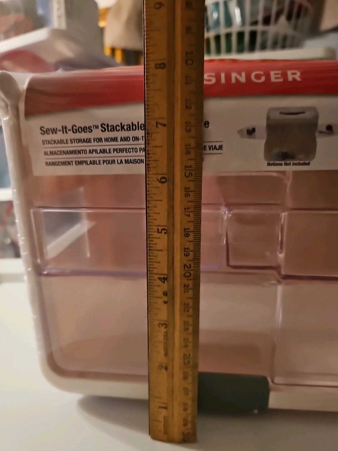 NEW SINGER Sew-It-Goes STACKABLE STORAGE CASE CLEAR WHITE SEWING QUILT FREE SHIP