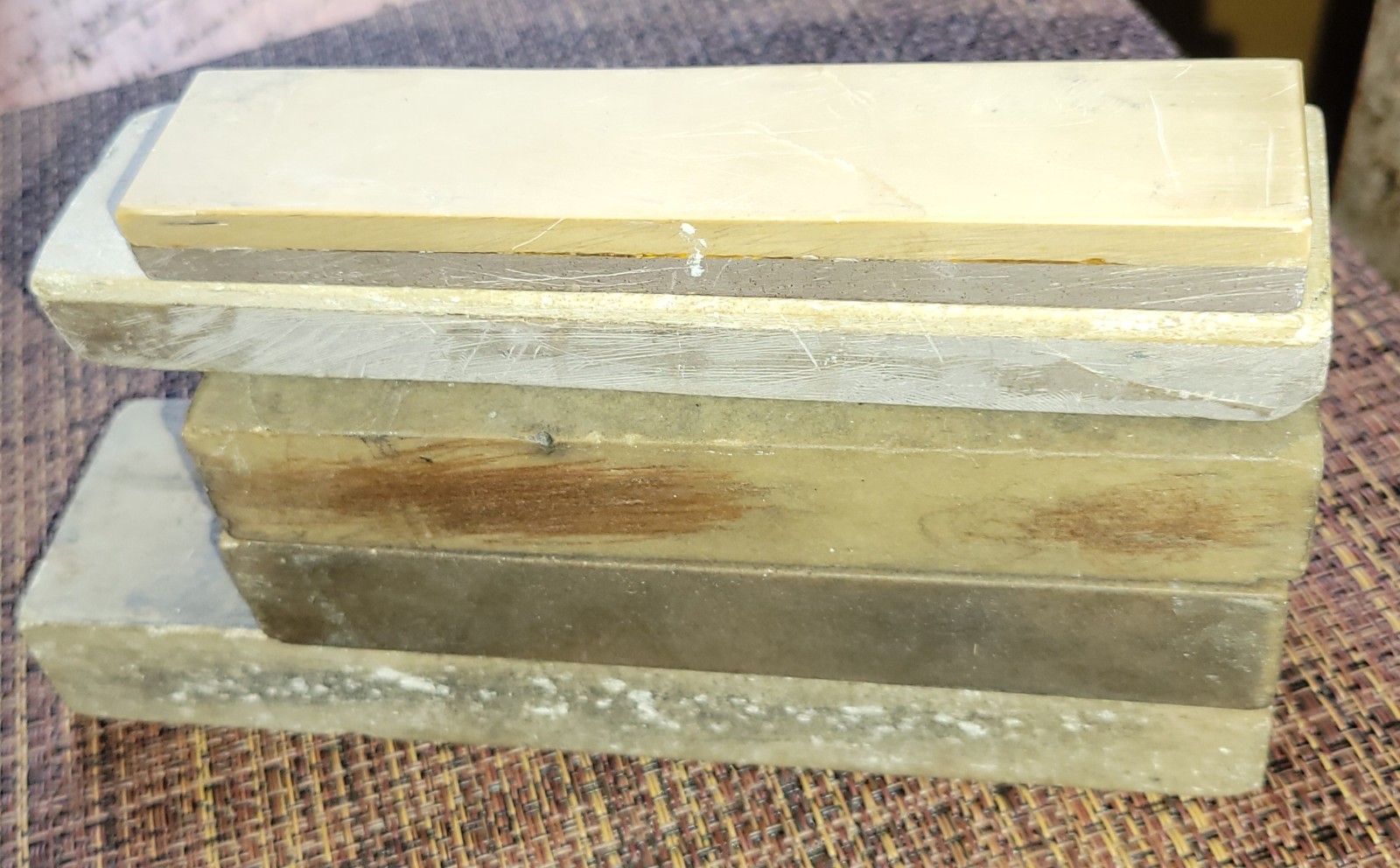 Lot of 5 Early Antique Sharpening Stones (2 Coticule) Hones