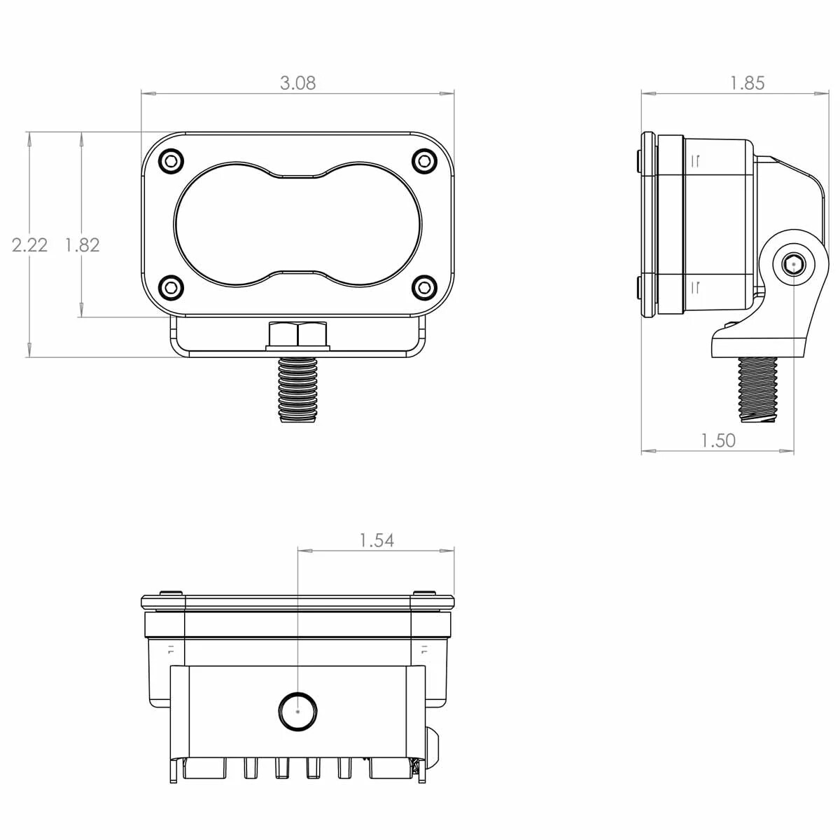 Baja Designs® S2 Pro™ Amber Wide Cornering LED Lights Pair & Wiring Harness