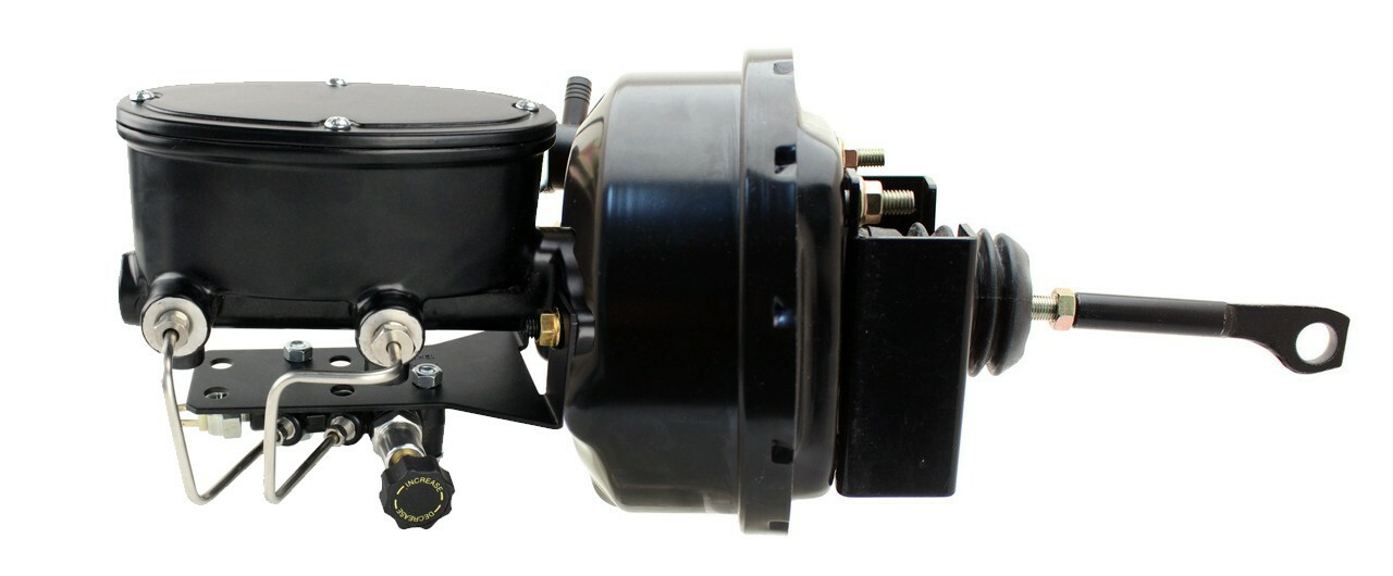 1964-66 FORD MUSTANG POWER BRAKE BOOSTER KIT FOR AUTOMATICS, BLK OUT SERIES
