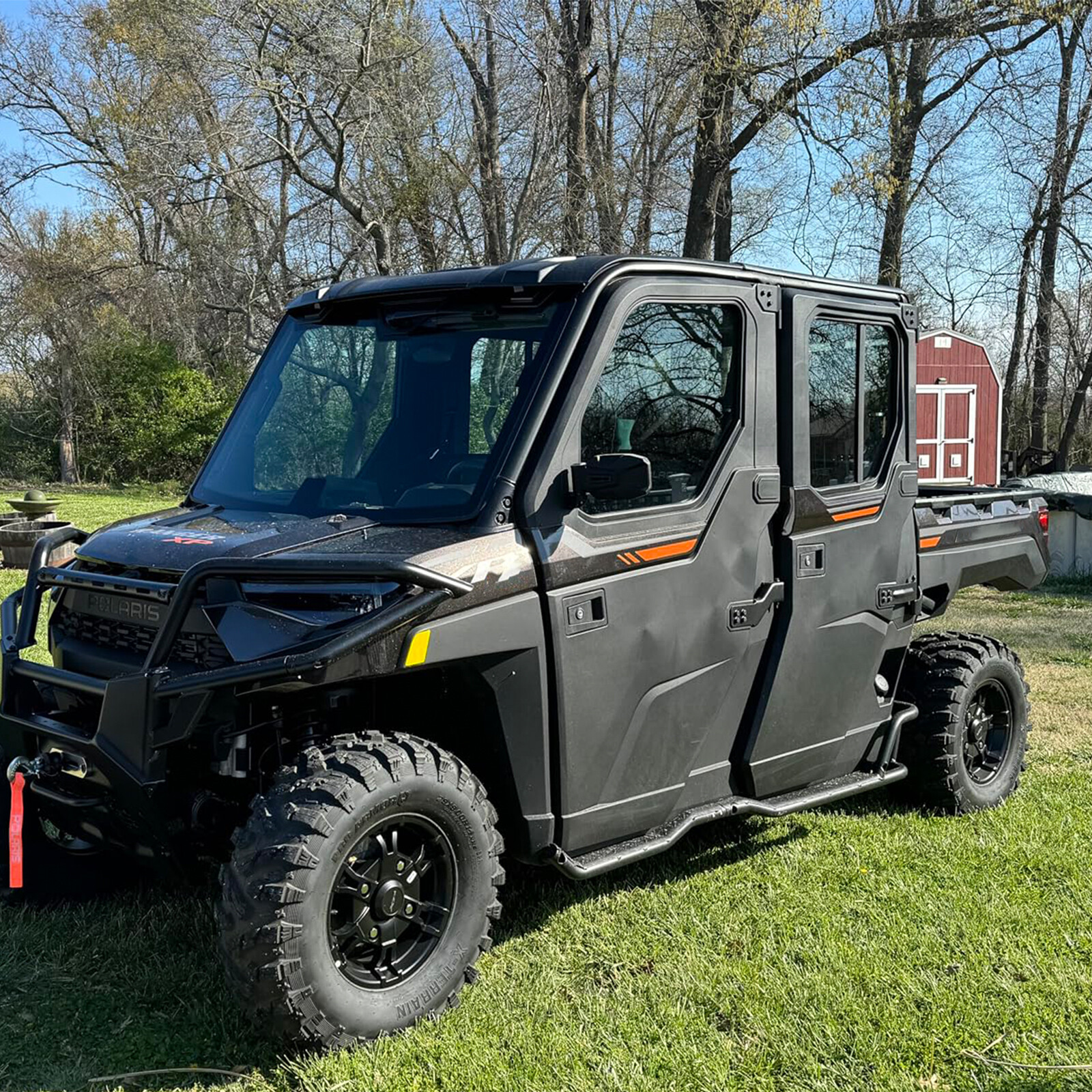 KEMIMOTO Nerf Bars Rock Sliders Steps for Polaris Ranger Crew XP 1000 2019-2025