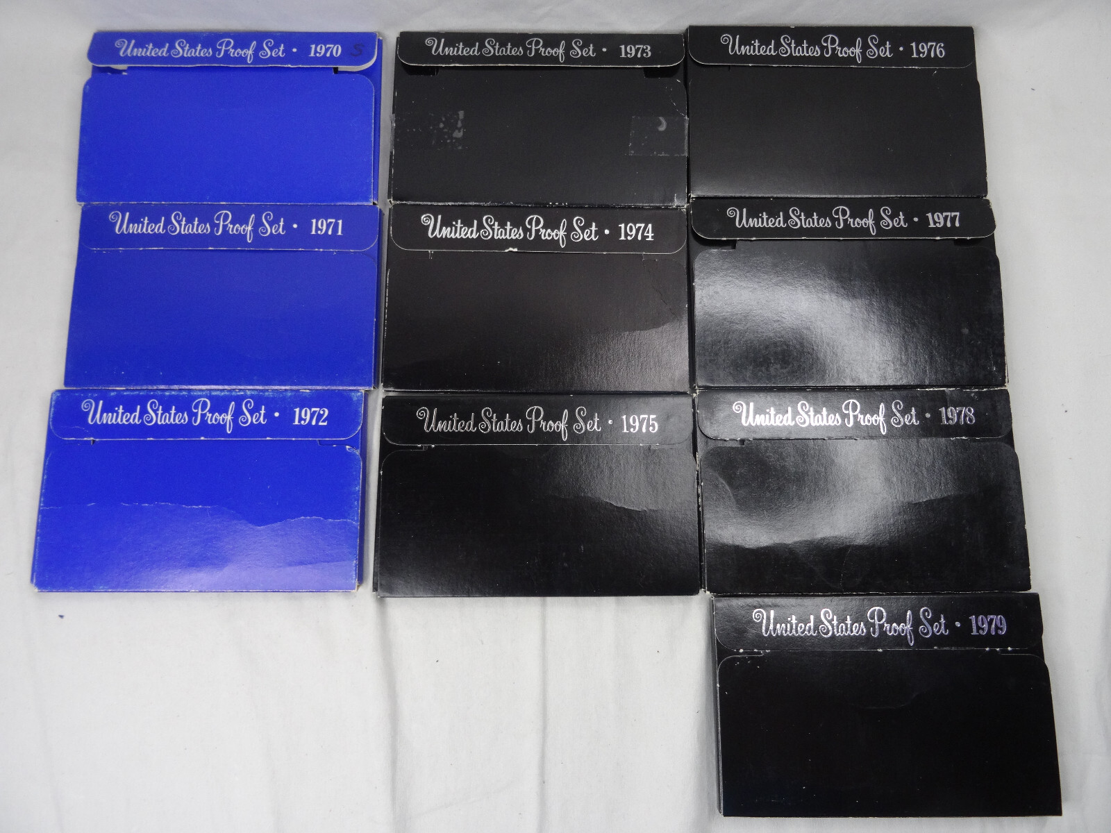 1970-1979 US Mint Proof Sets Lot of 10 Decade 57 Coins United States OGP