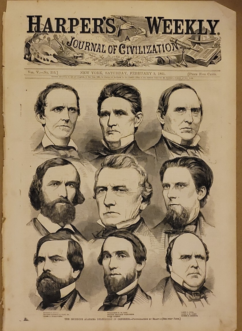 The Seceding Alabama Delegation in Congress 1861 vintage print Confederacy