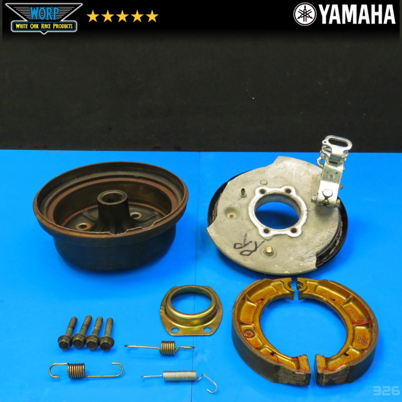 2002 YAMAHA BEAR TRACKER 250 REAR / BACK DRUM BRAKE PLATES SHOES ~ FOR PARTS