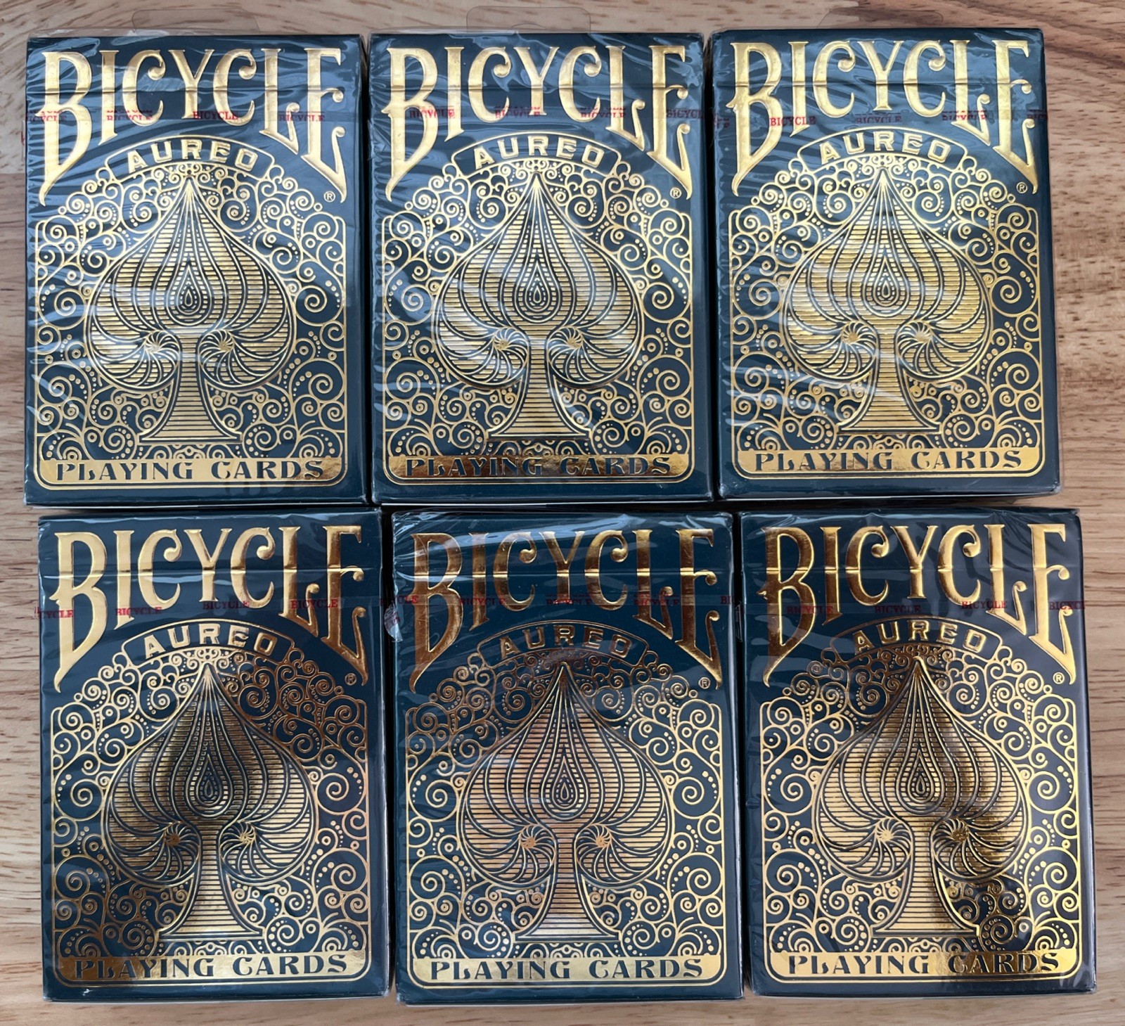 Bicycle Aureo Playing Cards Lot of 6 Sealed New