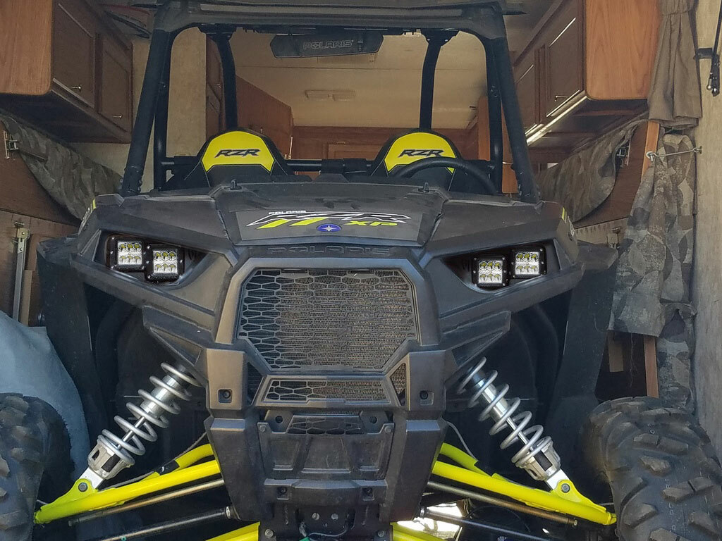 Fit 14+ Polaris RZR 800 900 XP 1000 Dual 24W LED Light Pods Headlight Mount Kit