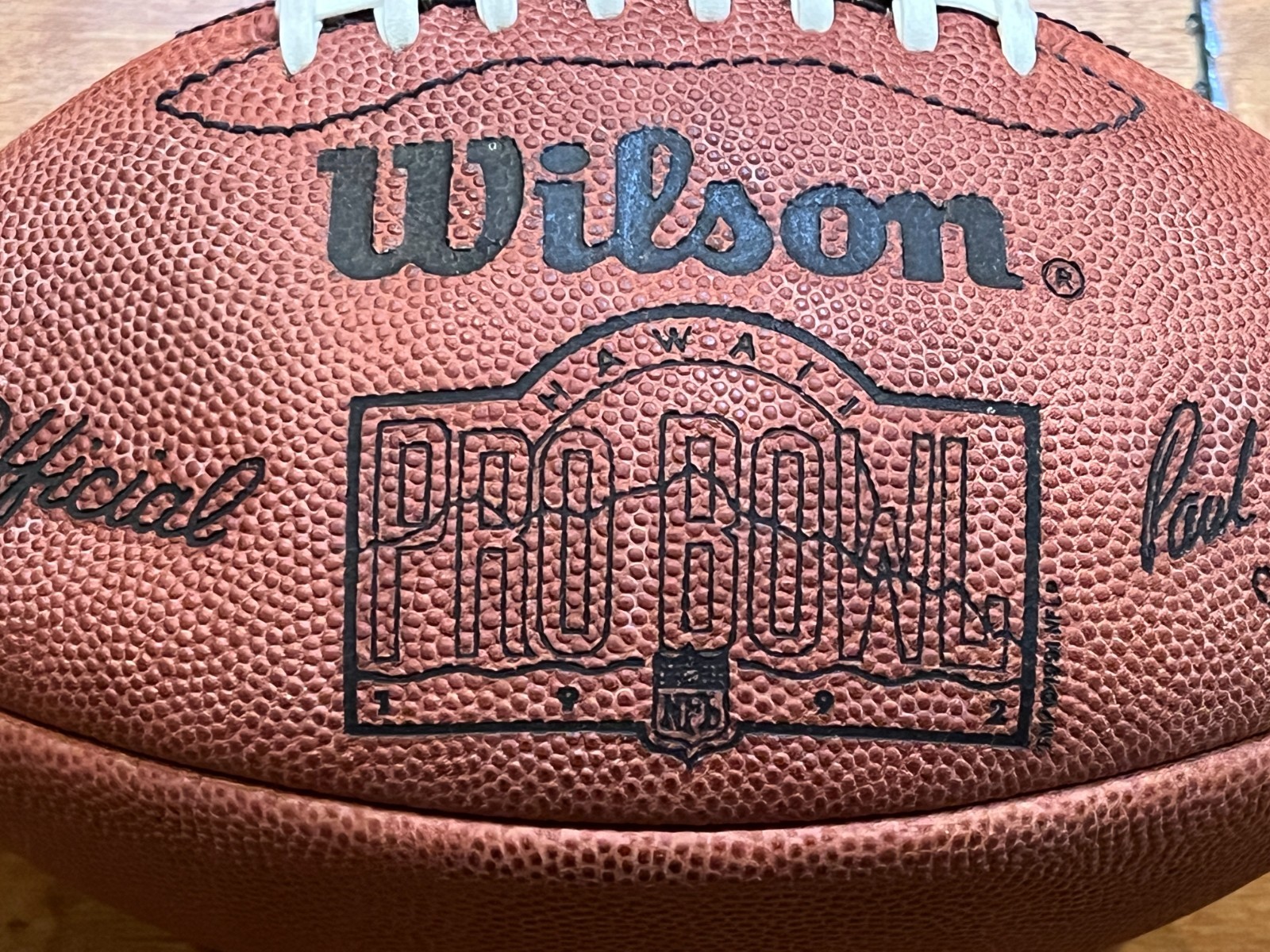 SUPER RARE 1992 NFL Pro Bowl Official Game Ball Football (from Equipment Manager