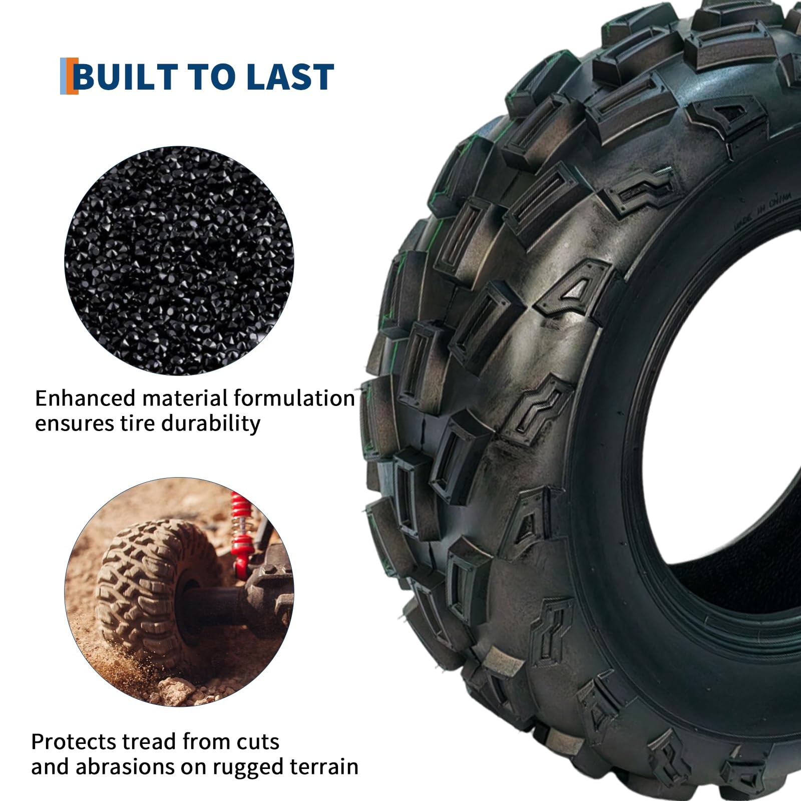 Set of 2 22x7-10 ATV/UTV Tires All Terrain 22x7x10 6Ply Tubeless Tires Tyres US