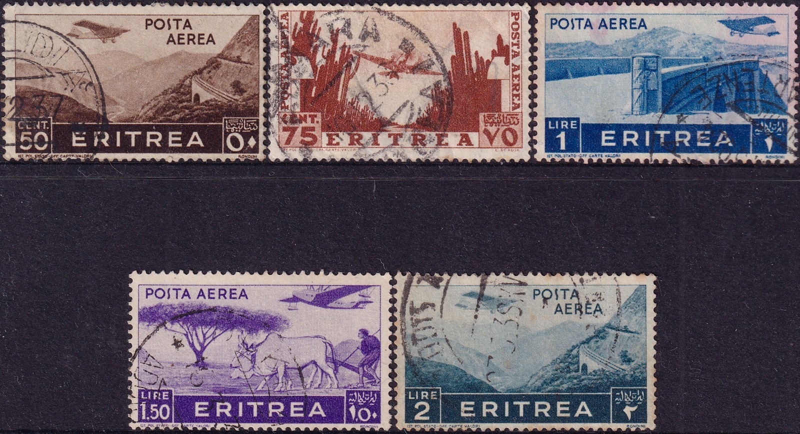 ITALY ERITREA 1936 Aeroplanes & nature issue sg. 239-244