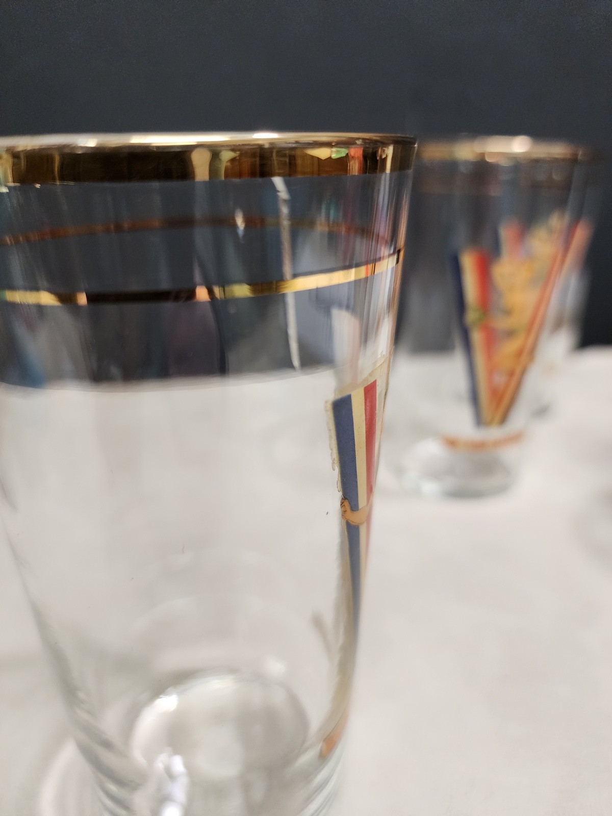 6 WWII Victory Drinking Glasses Pinup Girl V is for Victory Vintage 1942