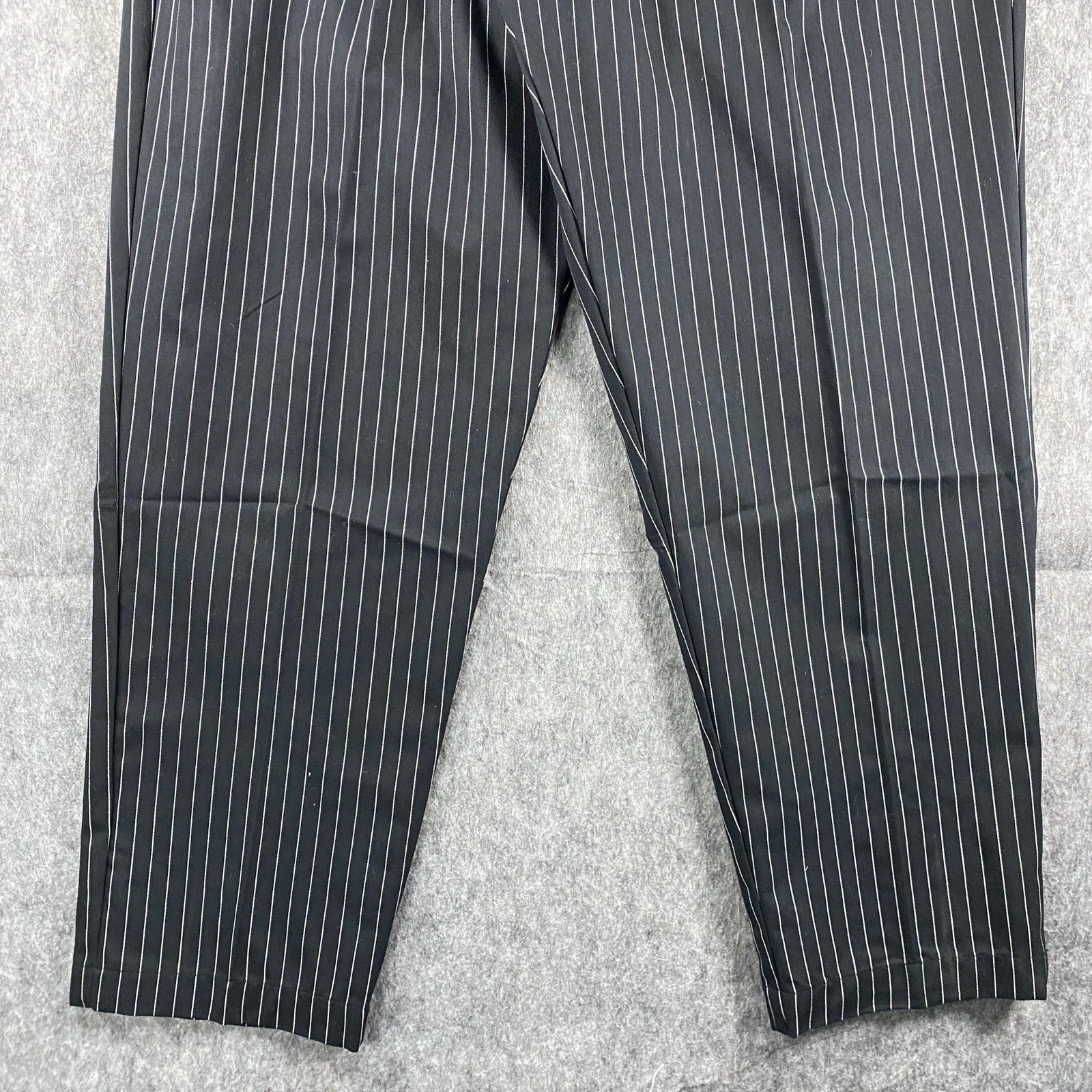 Chef Works Pinstripe Pants Men's Large Black Baggy Designer NWT
